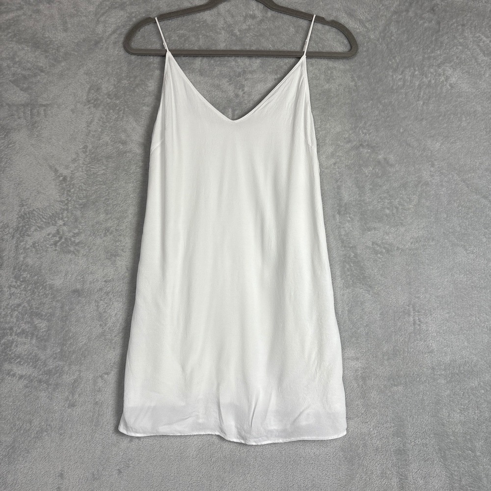Wilfred Free Vivienne Cami Slip Mini Dress M White V Neck Baddie Vacation Resort